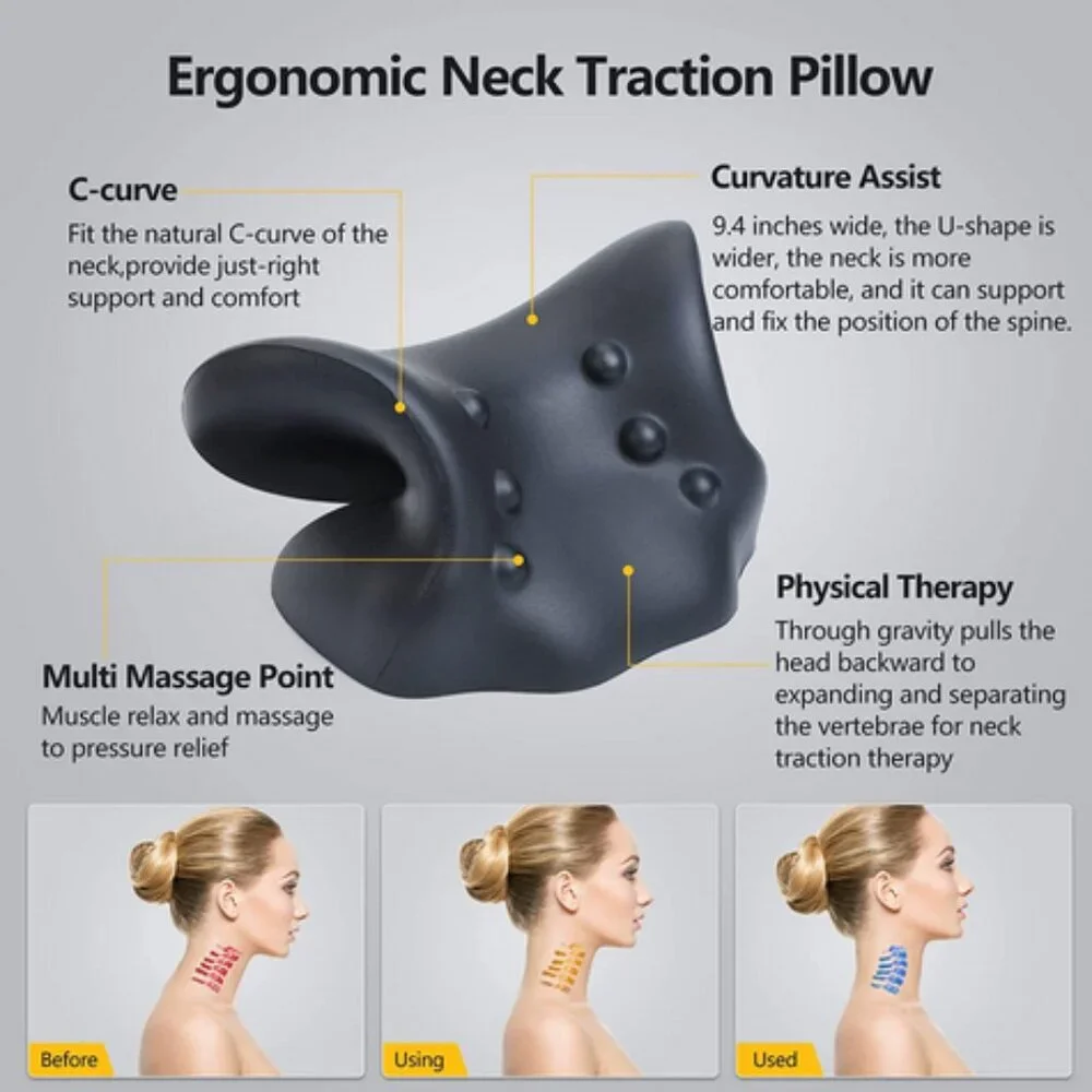 Neck & Shoulder Relaxer Cervical Traction Neck Stretch Massage Device NEW